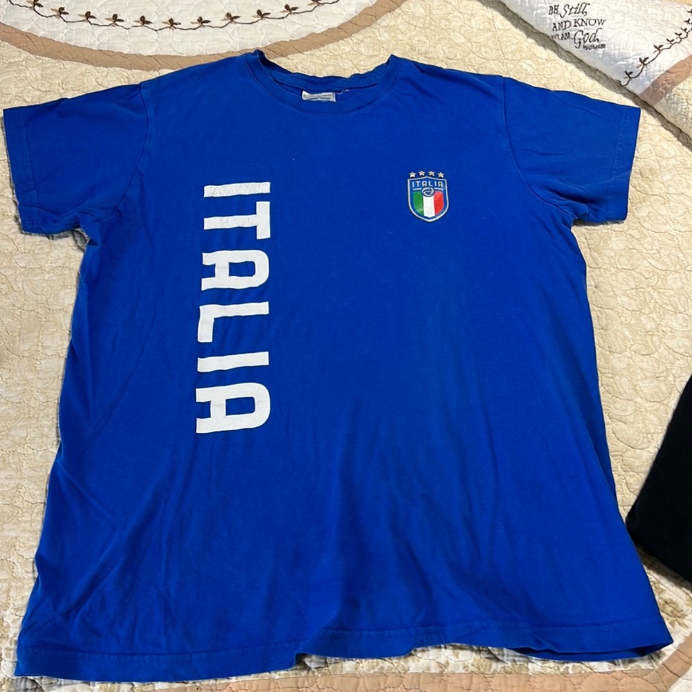Italia FIGC soccer youth Blue T-Shirt
